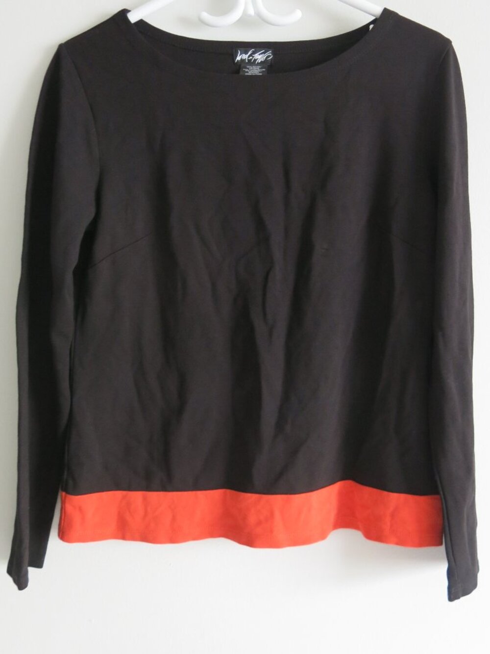 Lord & Taylor Colorblock Long Sleeve Top Blouse - Size Medium